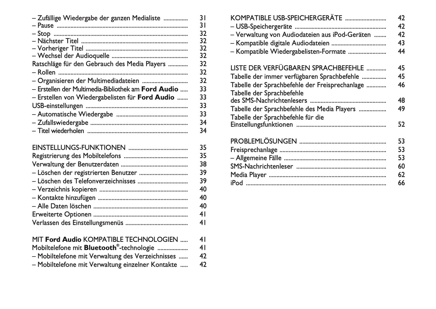 Ford Ka Audio Bedienungsanleitung 2008 - 2018