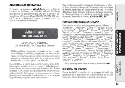 Alfa Romeo 4C Garantia Y Servicios 2013 - 2015