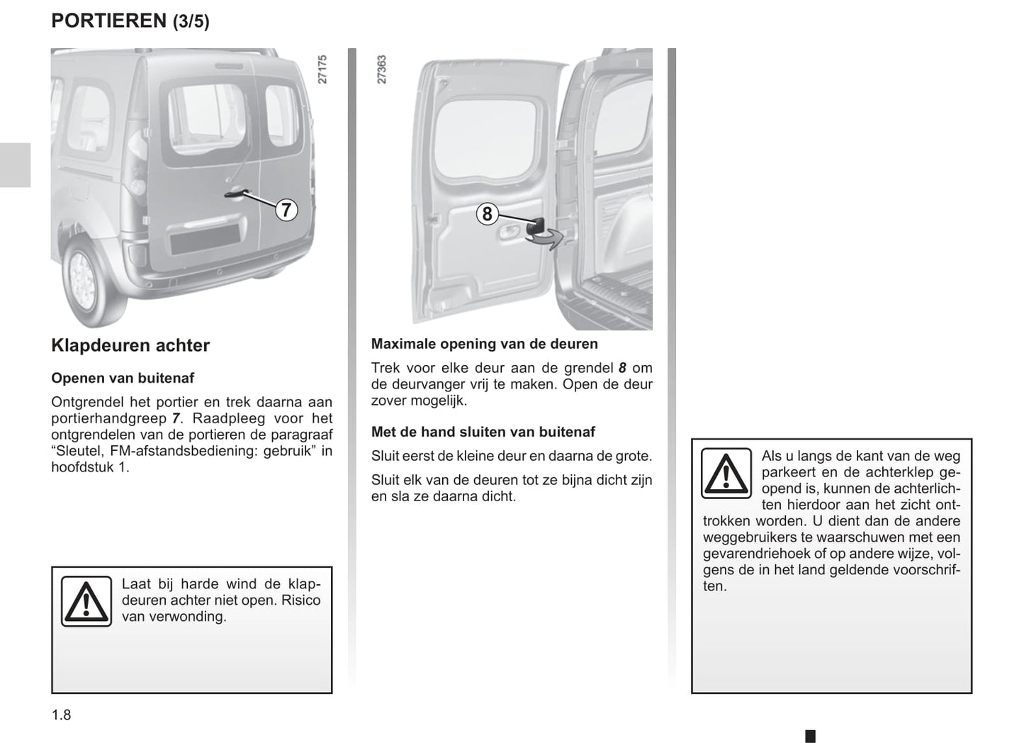 2013-2014 Renault Kangoo Owner's Manual | Dutch