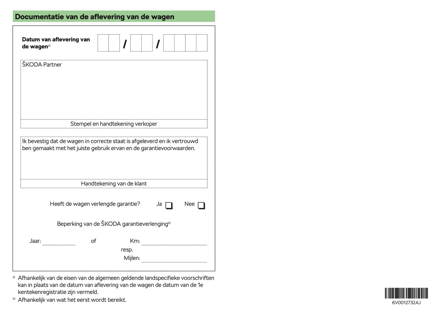 2018-2019 Skoda Fabia Owner's Manual | Dutch