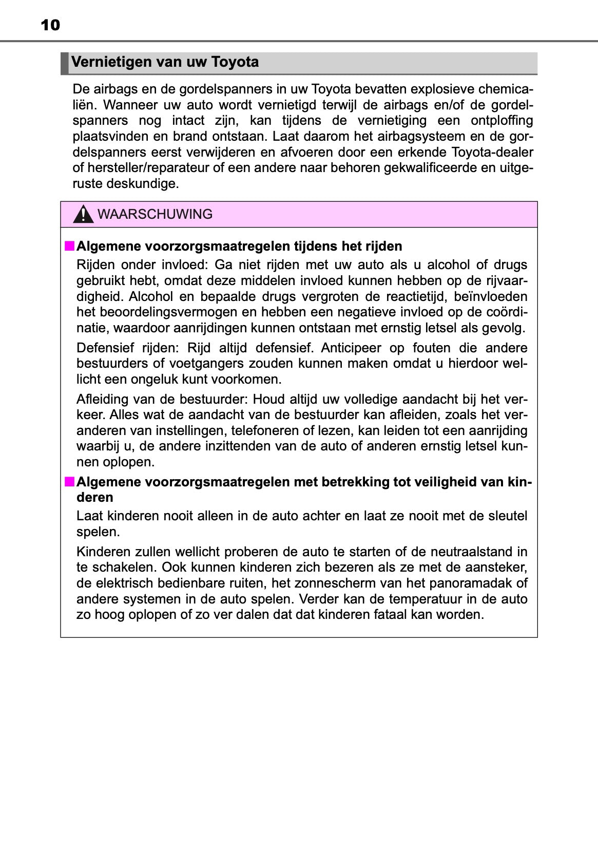 2019-2020 Toyota Yaris Owner's Manual | Dutch