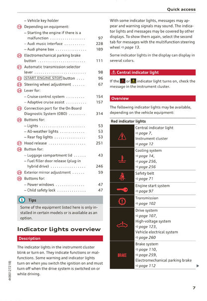 2018-2023 Audi A7/A7 Sportback/S7 Sportback/RS 7 Sportback Owner's Manual | English