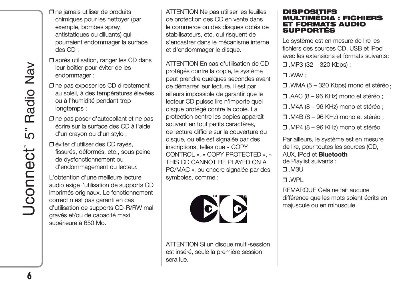 Fiat Ducato Uconnect 5 Radio Nav  Guide d'instructions 2014 - 2018