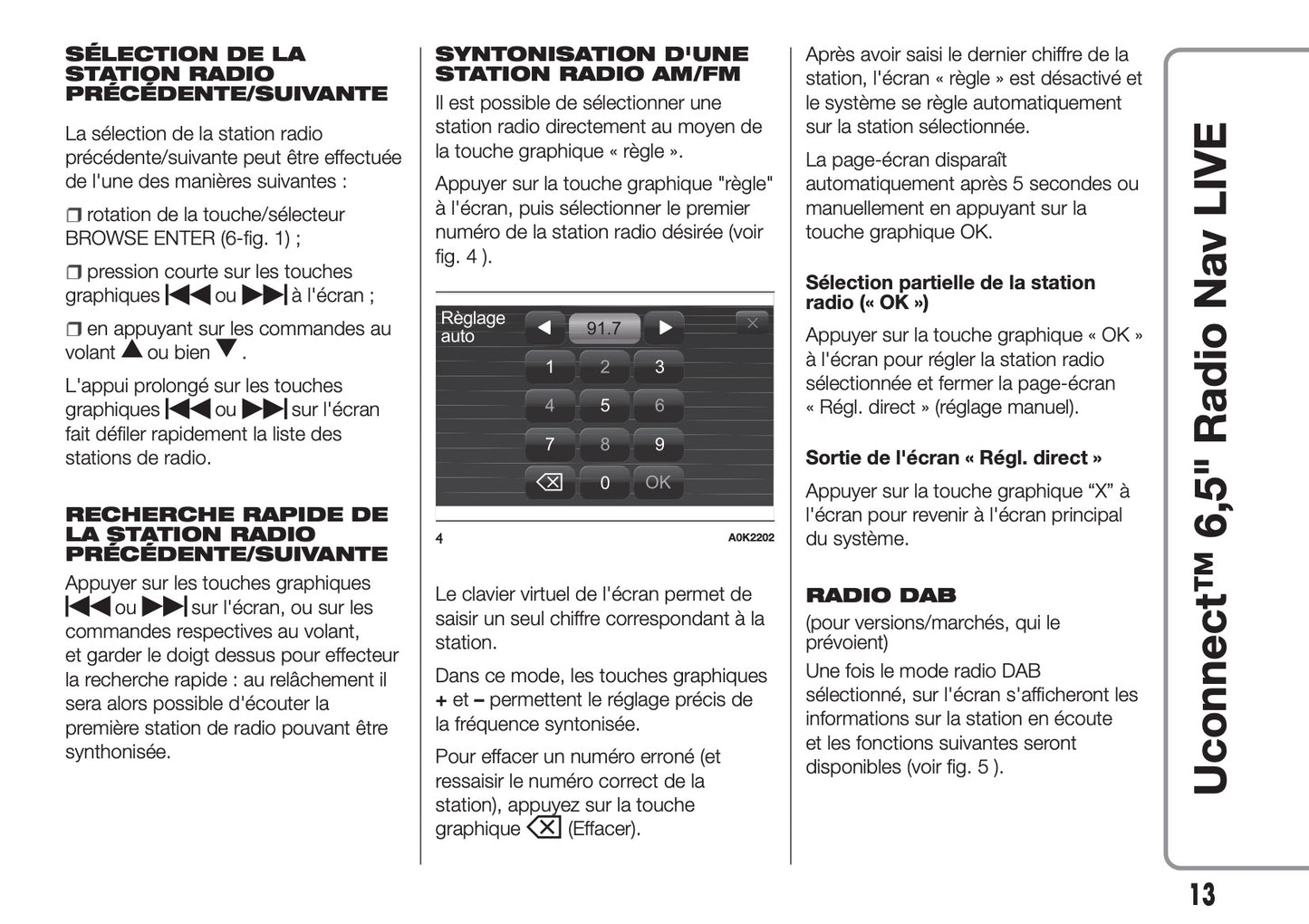 Alfa Romeo Giulietta Uconnect Radio Nav 6.5 Guide d'utilisation 2016 - 2023