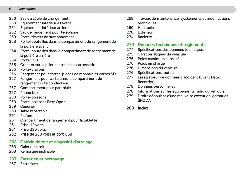 2020-2023 Skoda Enyaq iV Bedienungsanleitung | Französisch