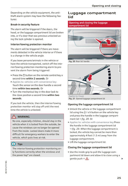 2019-2023 Audi TT/TT Coupé/TTS Coupé/TT Roadster Owner's Manual | English