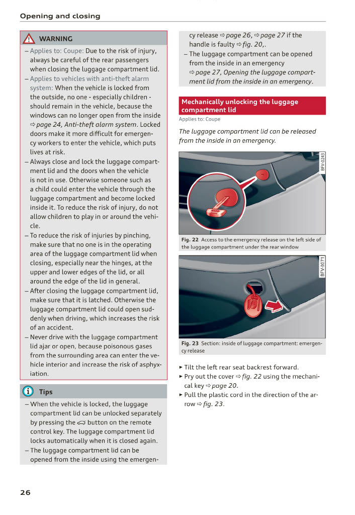 2019-2023 Audi TT/TT Coupé/TTS Coupé/TT Roadster Owner's Manual | English