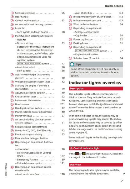 2019-2023 Audi TT/TT Coupé/TTS Coupé/TT Roadster Owner's Manual | English