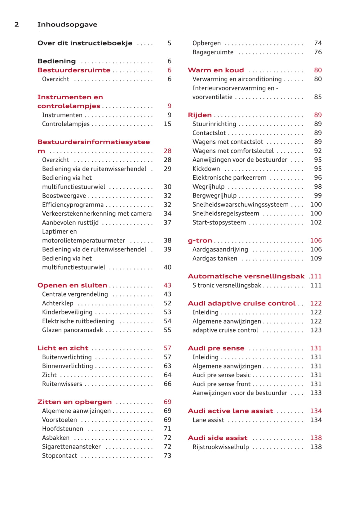 2013-2016 Audi A3/S3 Owner's Manual | Dutch