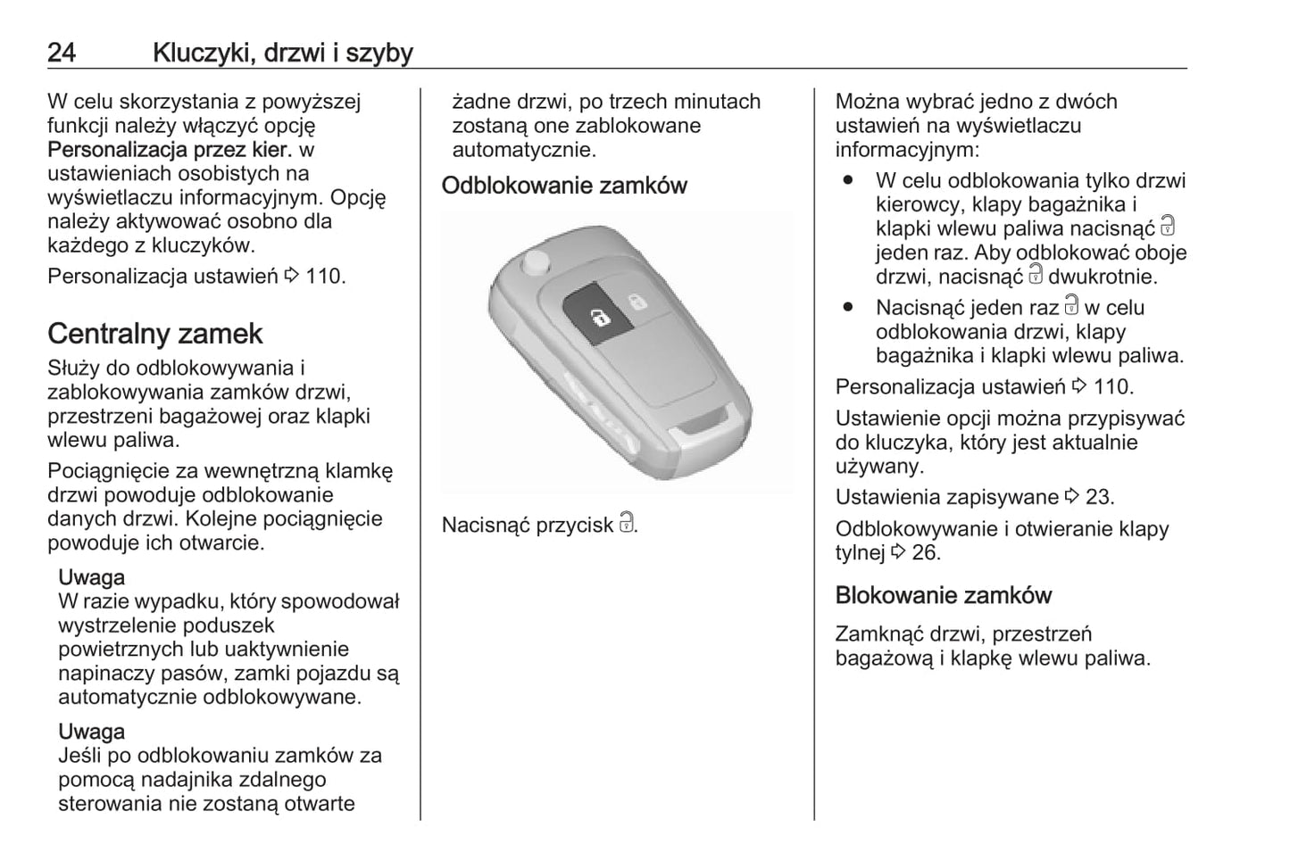 2016 Opel Adam Owner's Manual | Polish