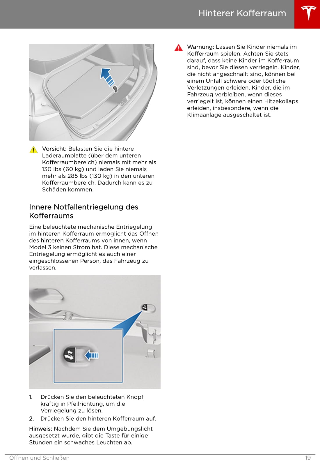 2019 Tesla Model 3 Owner's Manual | German