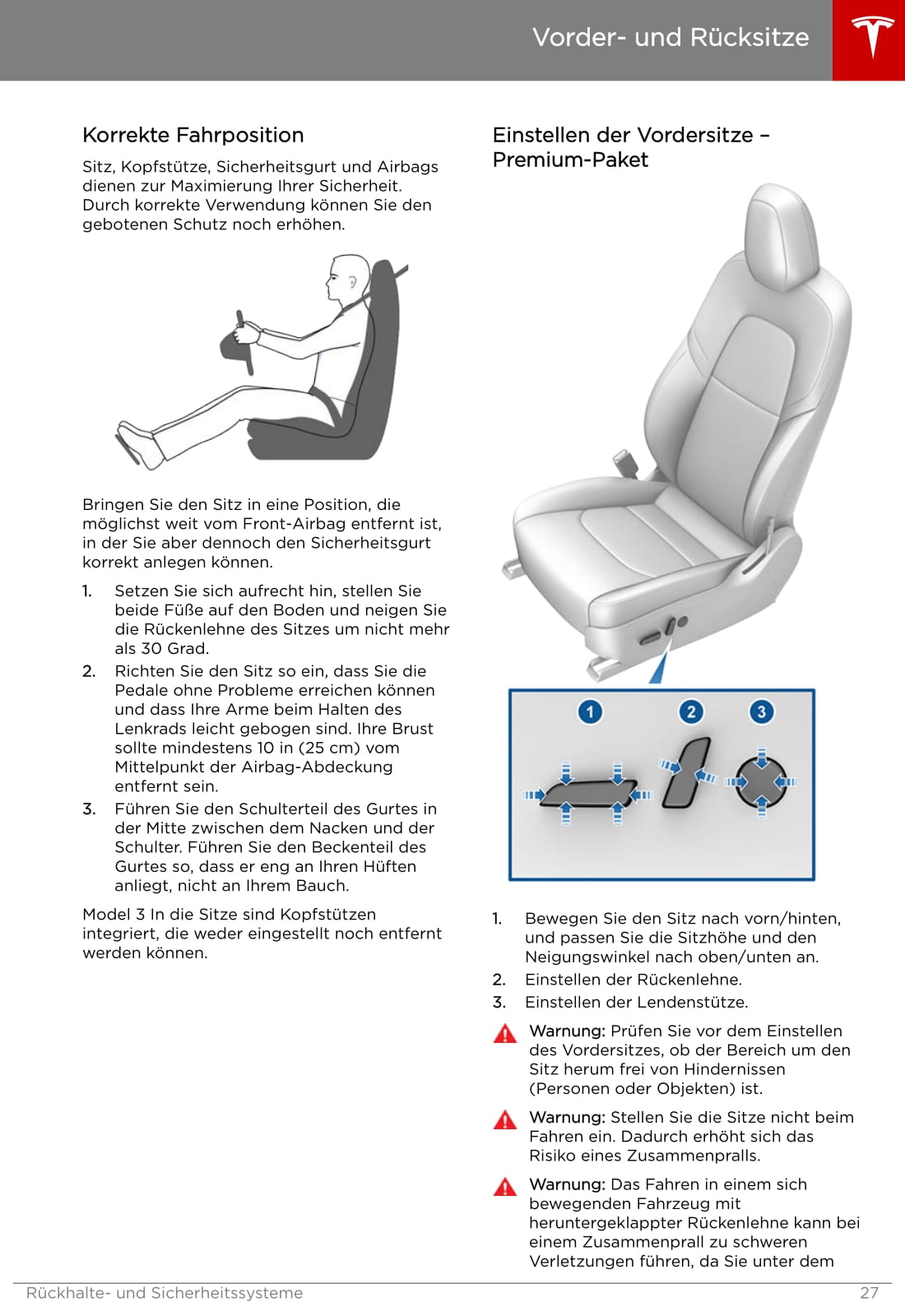 2019 Tesla Model 3 Owner's Manual | German