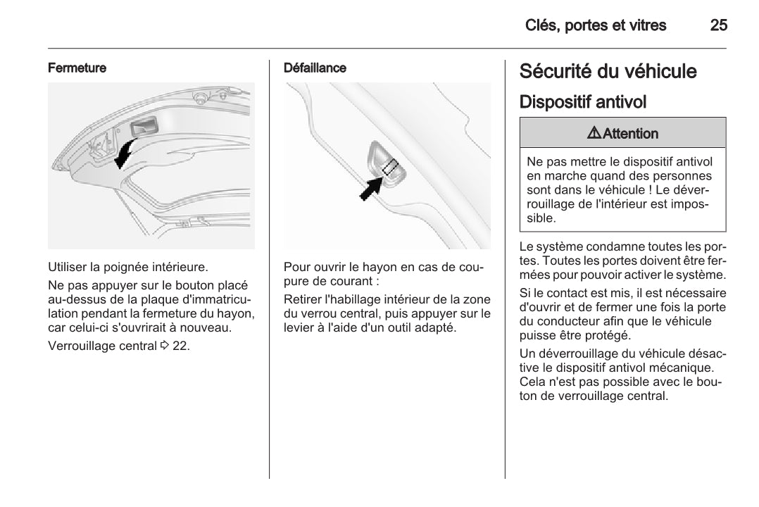 2010-2015 Opel Antara Owner's Manual | French