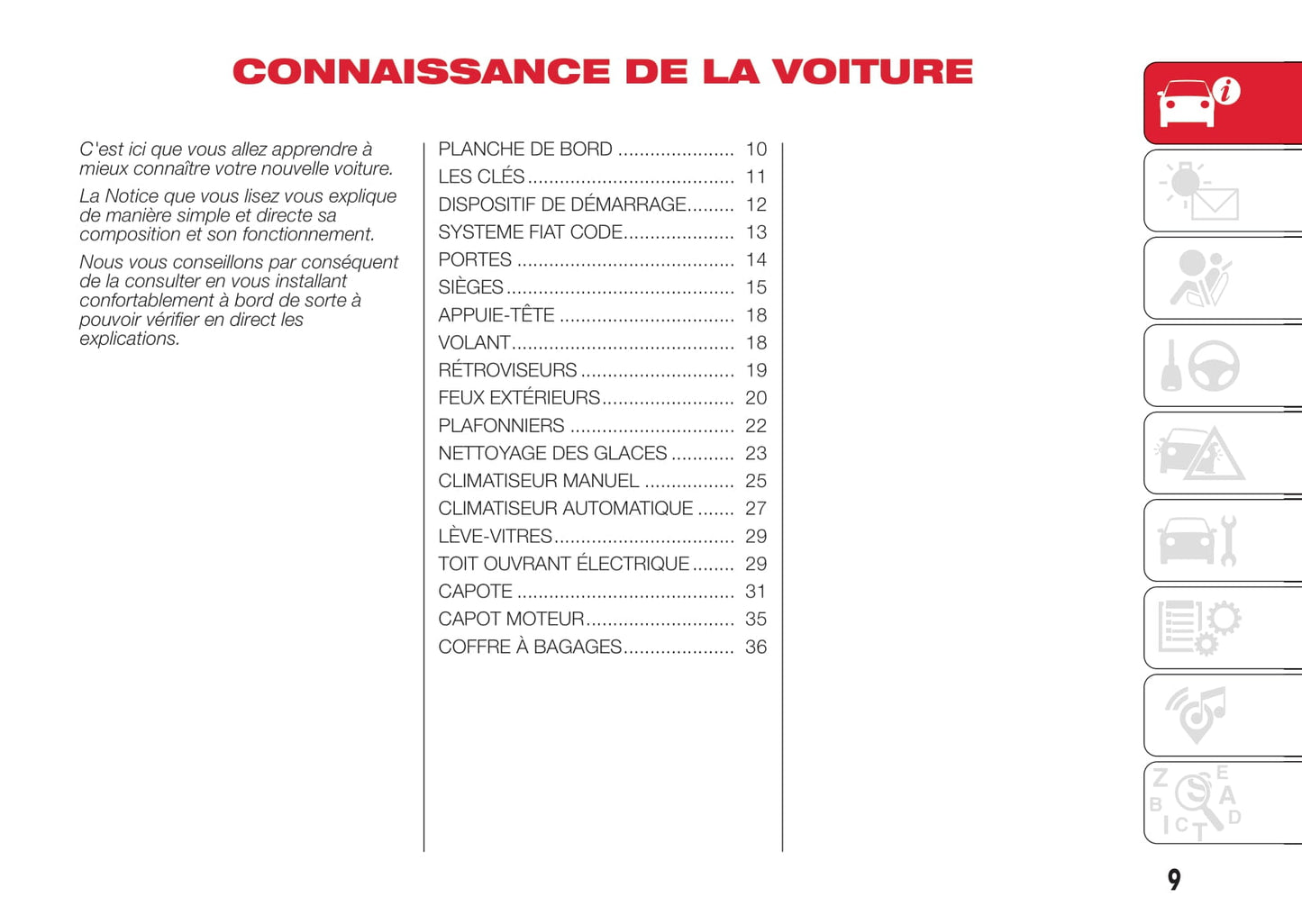 2016-2022 Abarth 595 Bedienungsanleitung | Französisch