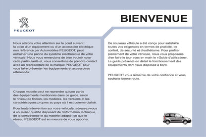2011-2012 Peugeot Partner Tepee Bedienungsanleitung | Französisch