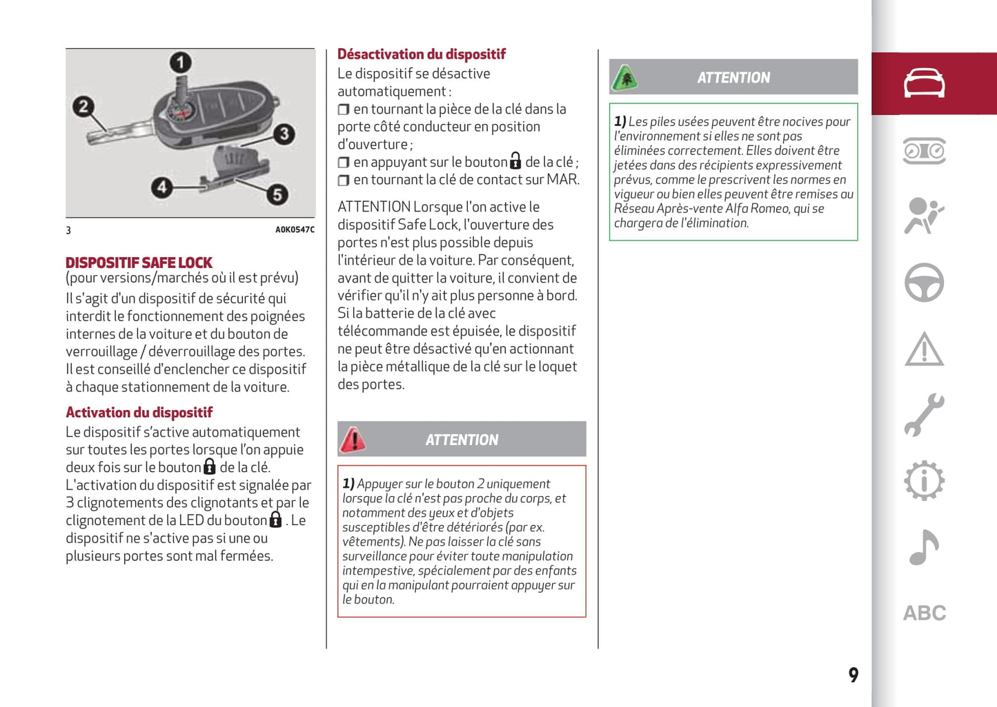 2016-2023 Alfa Romeo Giulietta Bedienungsanleitung | Französisch