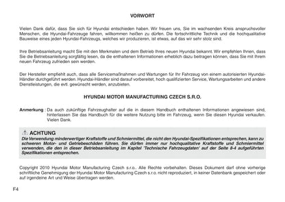 2010-2011 Hyundai ix20 Bedienungsanleitung | Deutsch