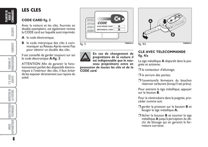 2007-2008 Fiat Punto/Grande Punto Owner's Manual | French