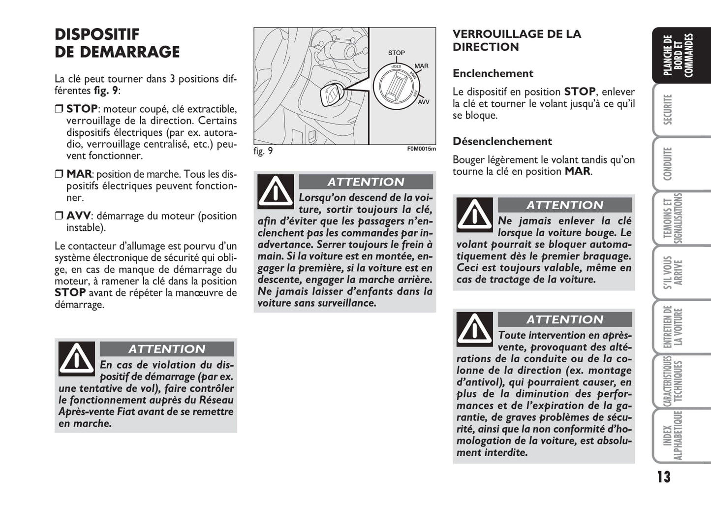 2007-2008 Fiat Punto/Grande Punto Owner's Manual | French