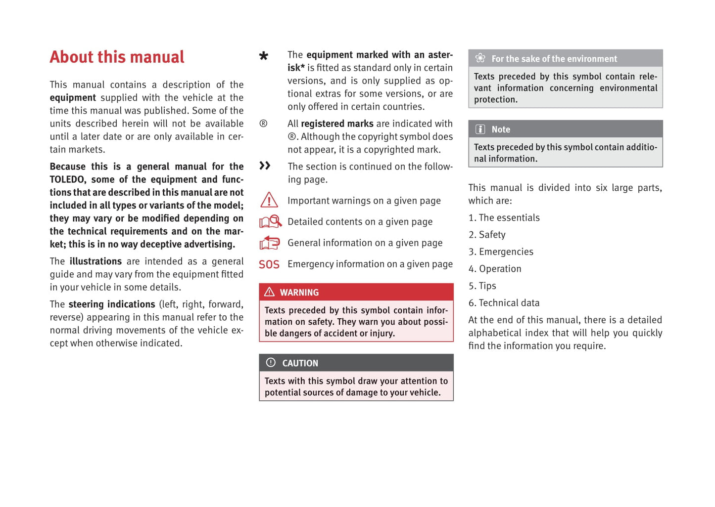 2016-2017 Seat Toledo Owner's Manual | English