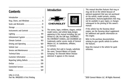 2021 Chevrolet Colorado Owner's Manual | English