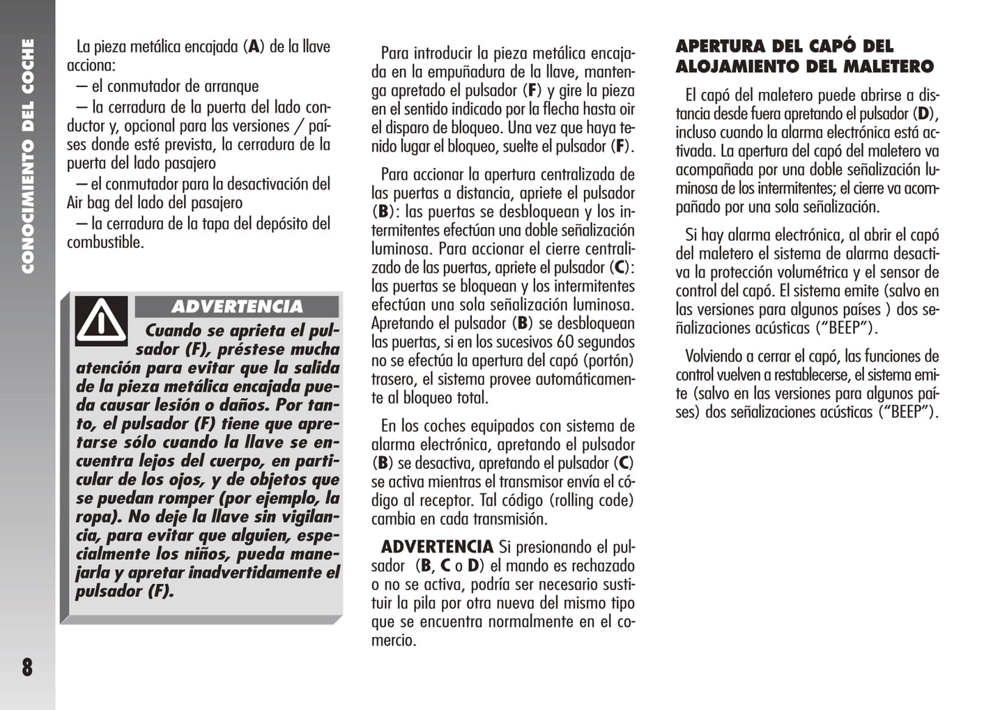 2007-2010 Alfa Romeo 147 Owner's Manual | Spanish