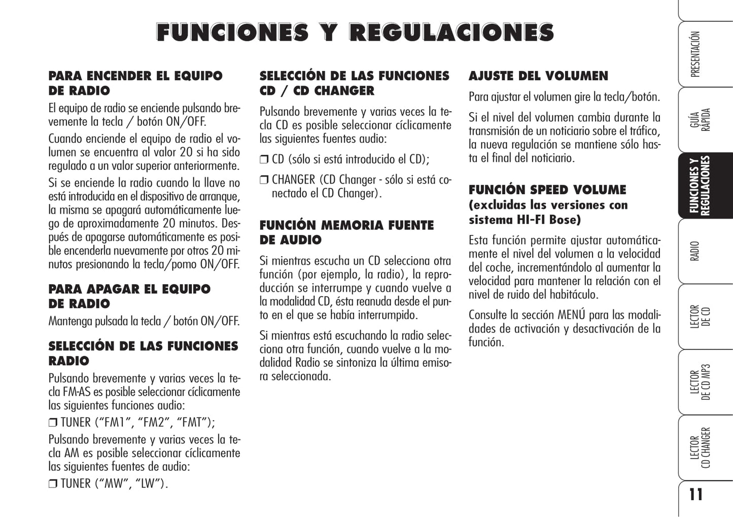 Alfa Romeo Autorradio Instrucciones 2007 - 2009