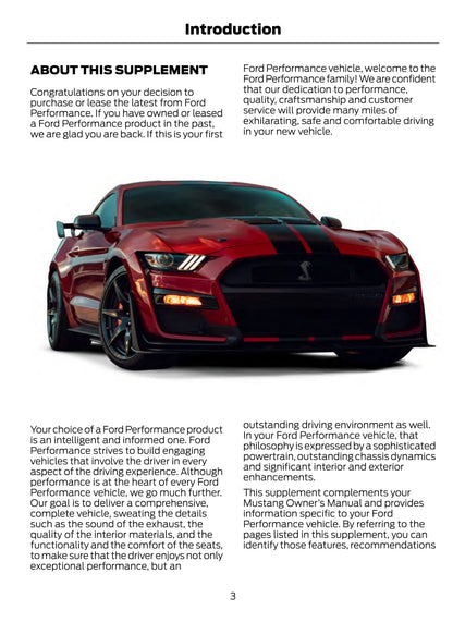 2020 Ford Mustang Shelby GT500 Owner's Manual | English