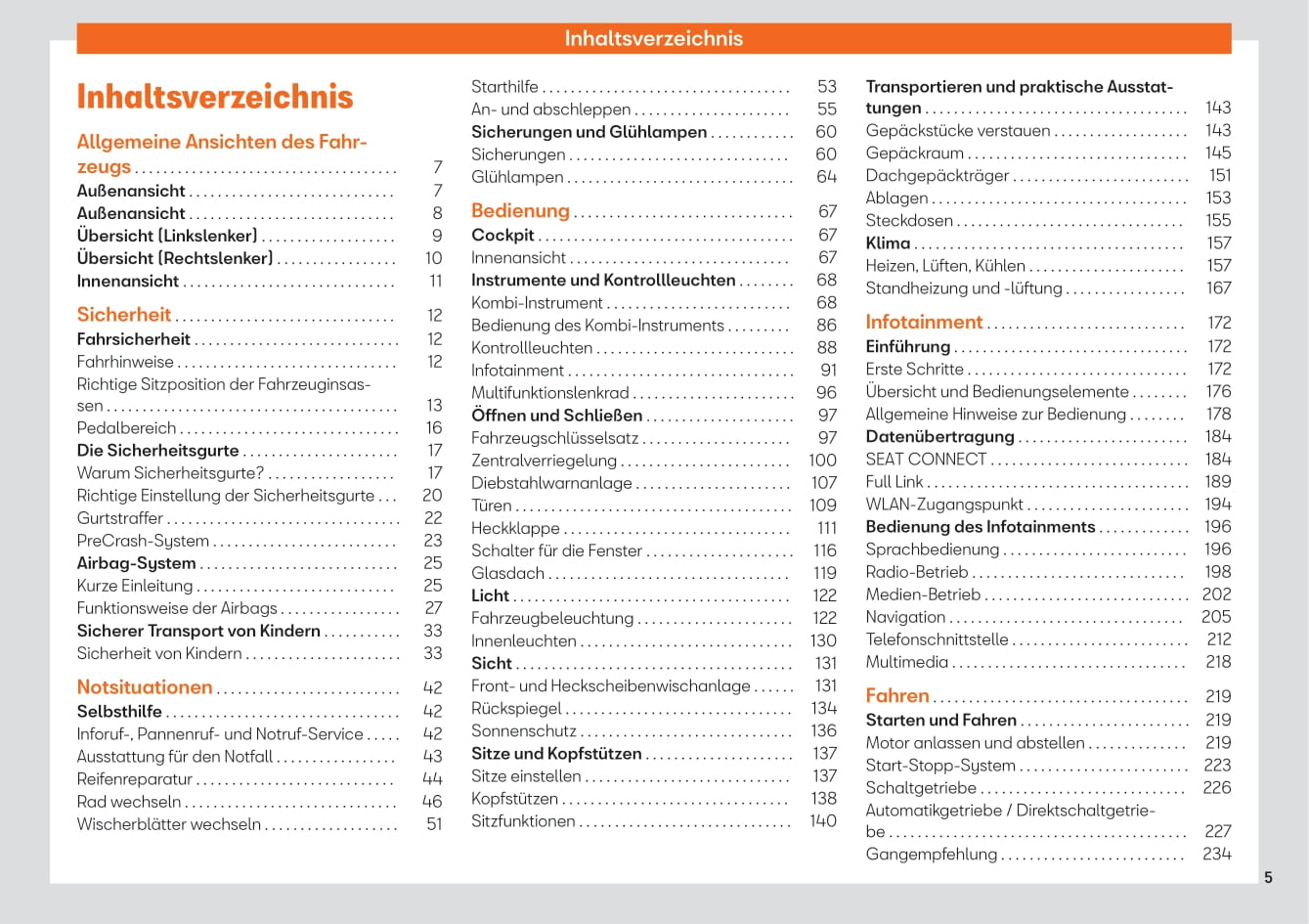 2021-2022 Seat Ateca Owner's Manual | German