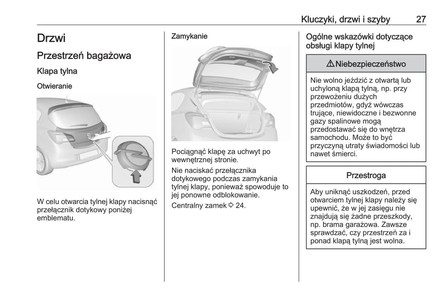 2019 Opel Corsa Owner's Manual | Polish