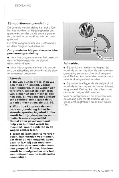 1998-2002 Volkswagen Golf Owner's Manual | Dutch