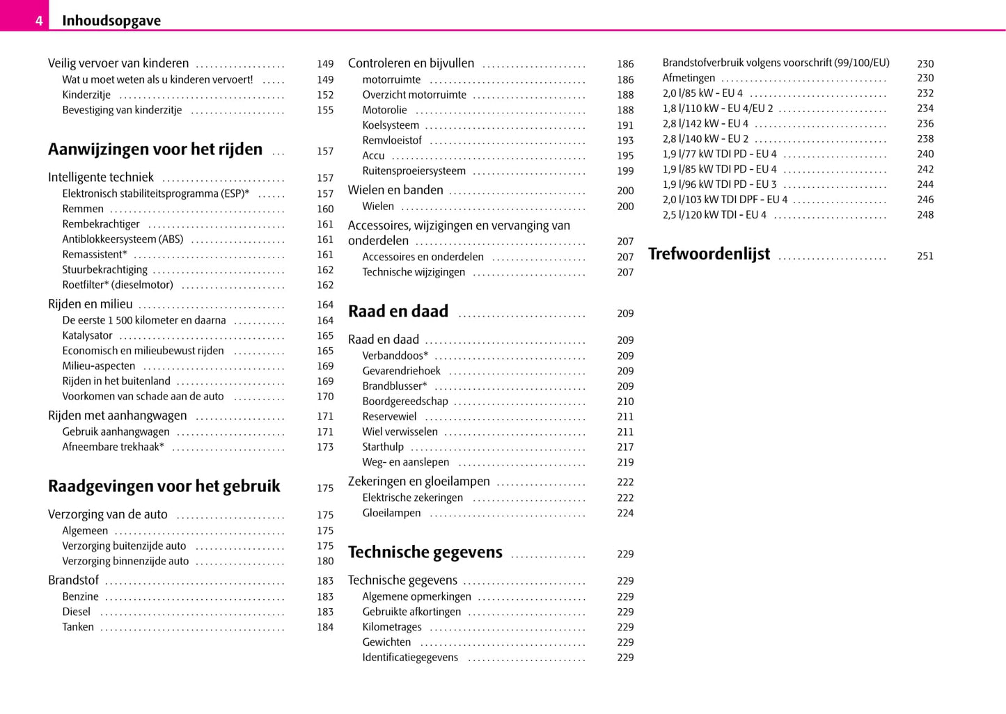 2007-2008 Skoda Superb Owner's Manual | Dutch