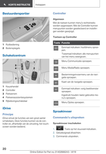 2019 BMW 2 Series Bedienungsanleitung | Niederländisch