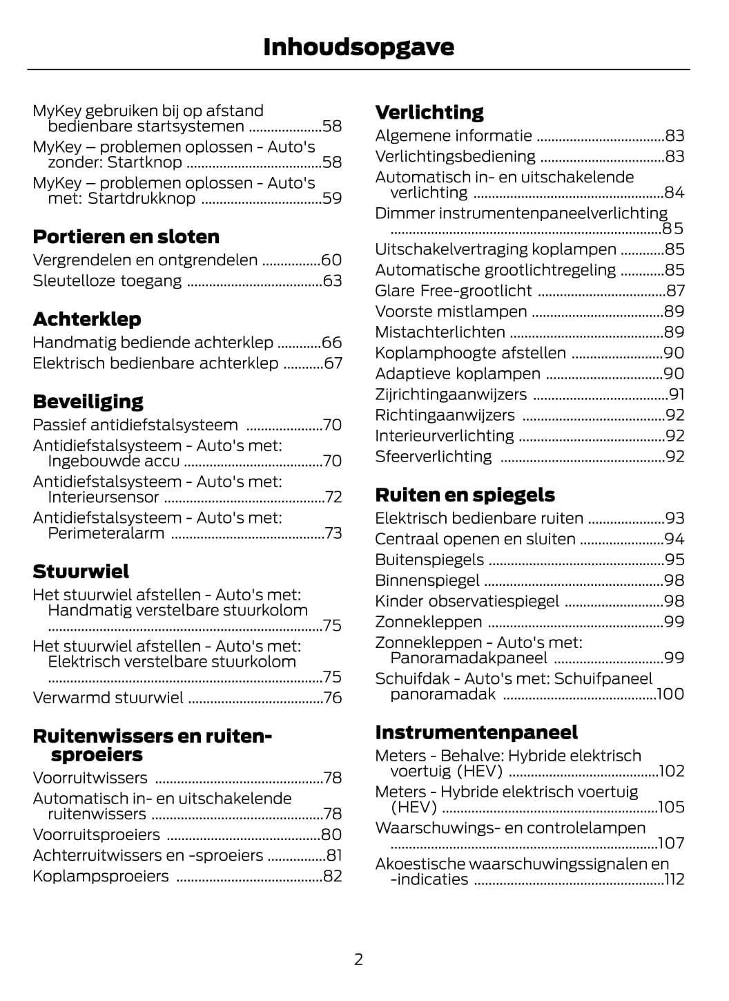 2021-2023 Ford Galaxy/S-Max Owner's Manual | Dutch