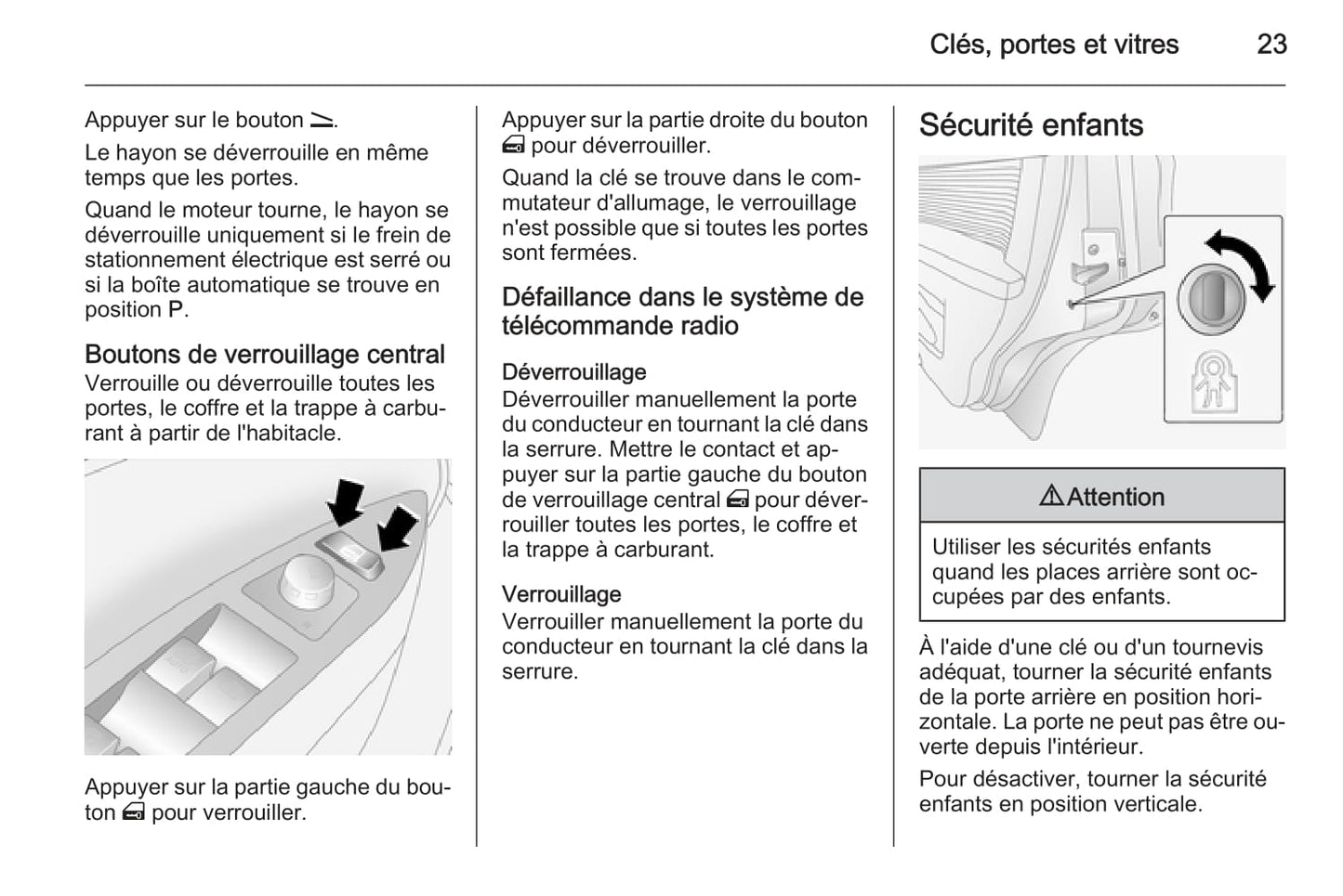 2015-2016 Opel Antara Owner's Manual | French