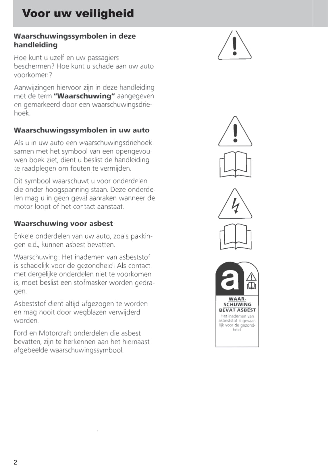 1989-1996 Ford Fiesta Owner's Manual | Dutch