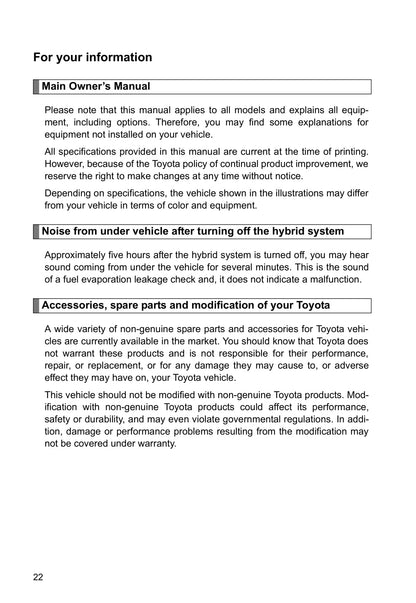 2015 Toyota Prius/Prius Plug-in Hybrid Owner's Manual | English