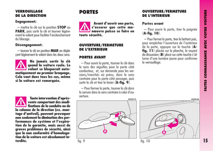 2007-2011 Alfa Romeo GT Owner's Manual | French