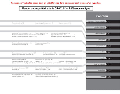 2013 Honda CR-V Owner's Manual | French