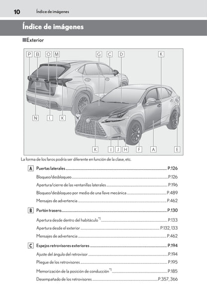 2018-2019 Lexus NX 300h Owner's Manual | Spanish