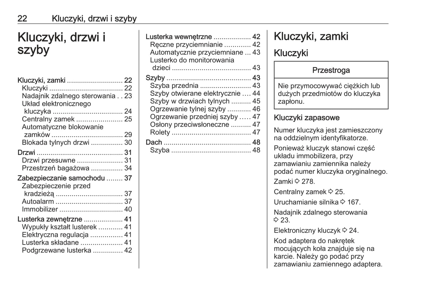 2020 Opel Vivaro Owner's Manual | Polish