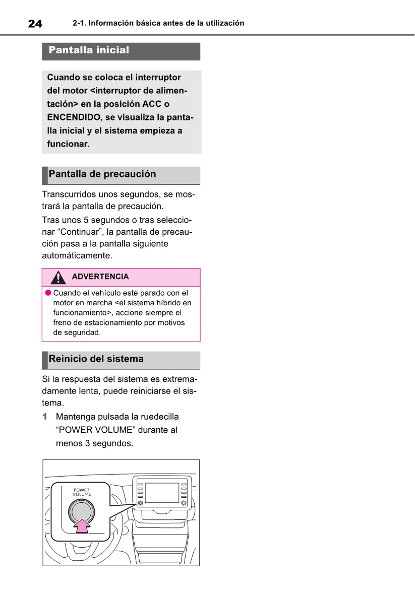 Toyota Yaris Cross Navigation / Multimedia Manual de Instrucciones 2021 - 2023