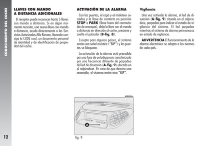 2003-2005 Alfa Romeo 156 Bedienungsanleitung | Spanisch