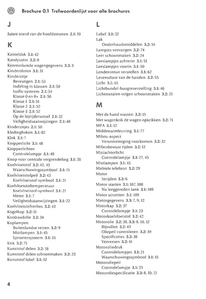 2003-2006 Volkswagen Touran Owner's Manual | Dutch