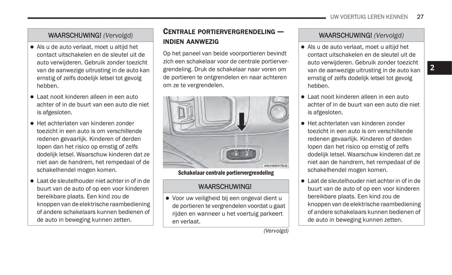 2020-2021 Jeep Gladiator Owner's Manual | Dutch