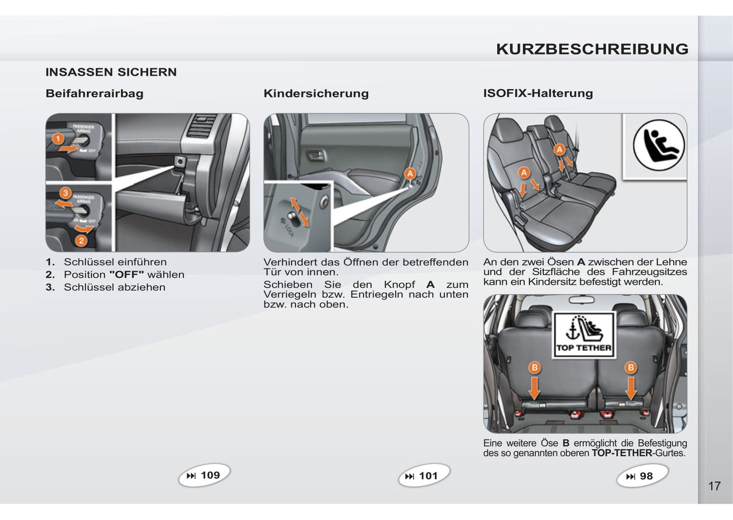 2011-2012 Peugeot 4007 Owner's Manual | German