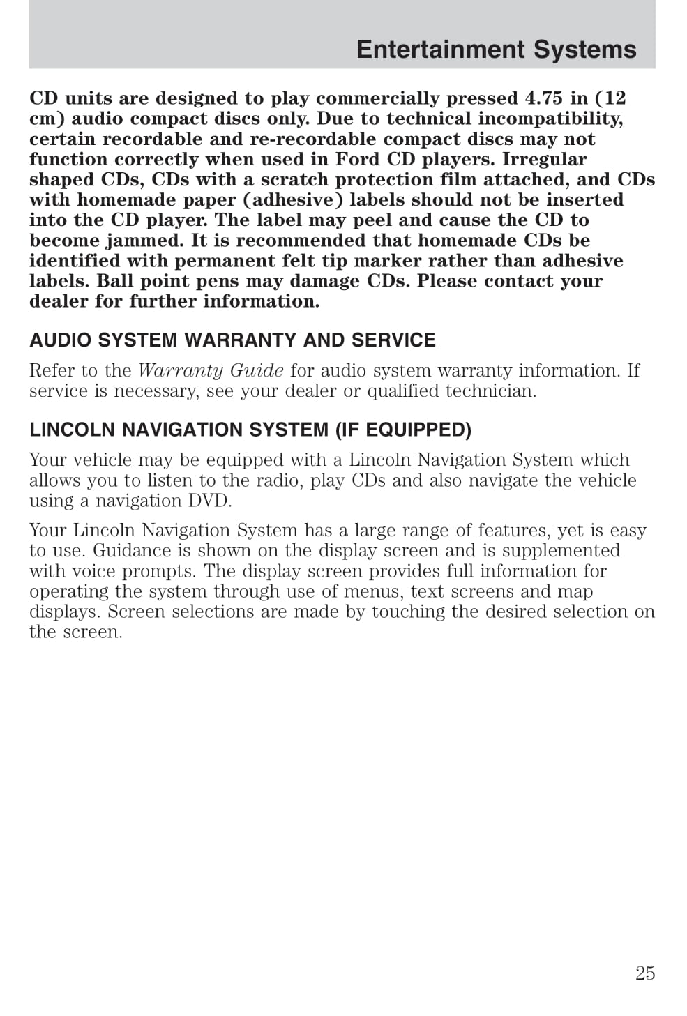 2004 Lincoln Town Car Owner's Manual | English