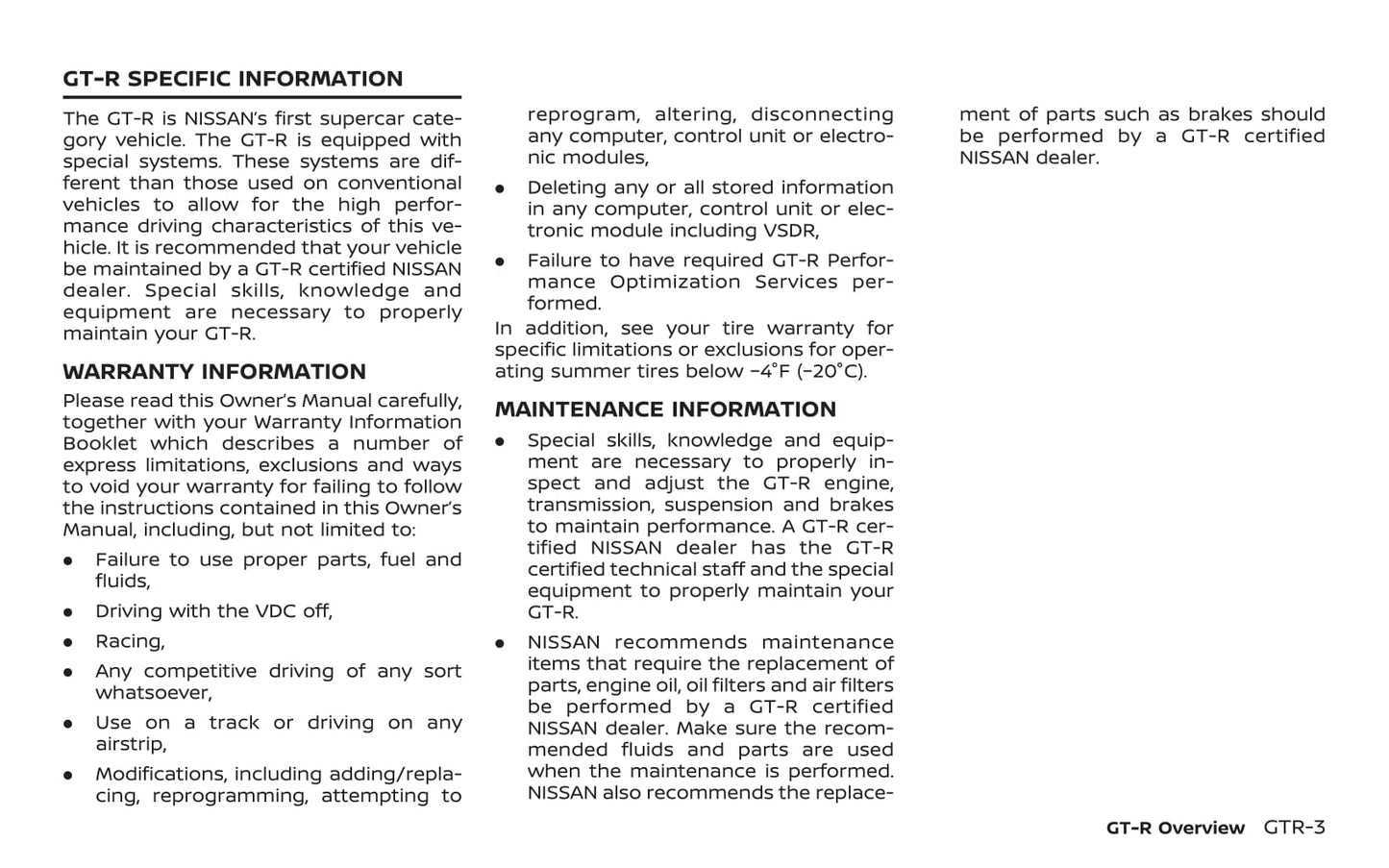 2020 Nissan GT-R Owner's Manual | English