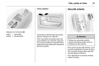 2012-2015 Opel Agila Owner's Manual | French