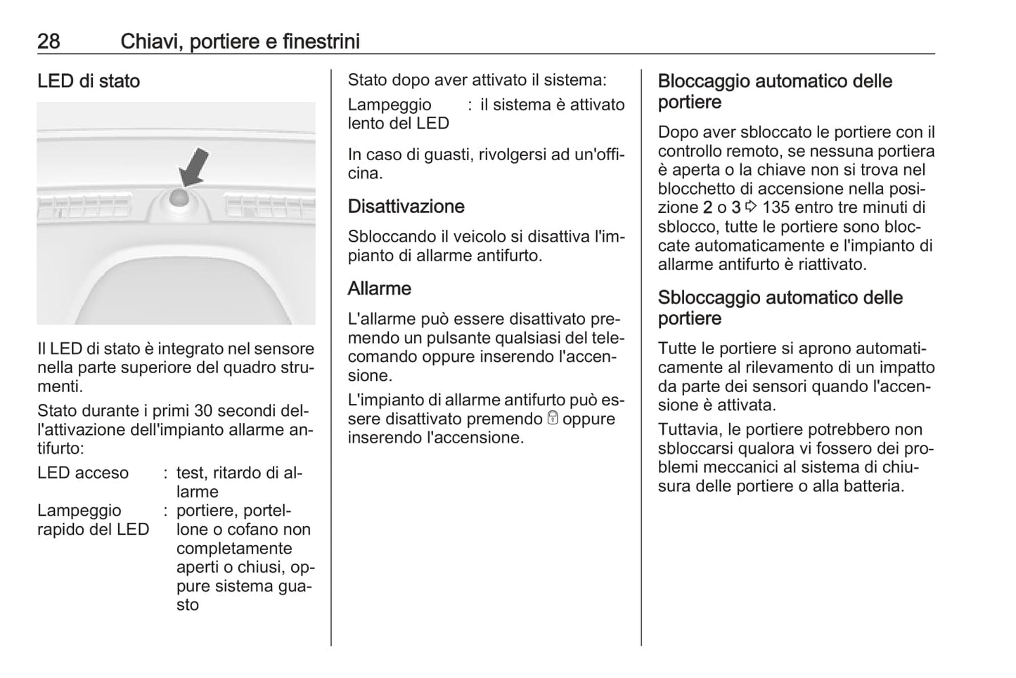 2016 Opel Mokka Owner's Manual | Italian